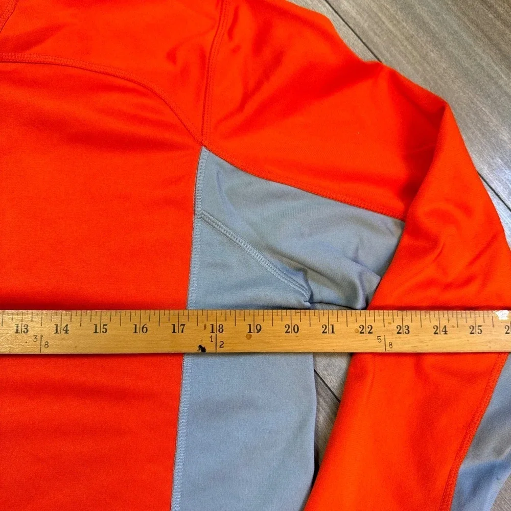 The North Face Mens 1/4‎ Zip Long Sleeve Pullover Bright Orange Grey M